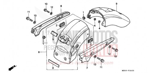 REAR FENDER/GRAB RAIL GL1500CW de 1998